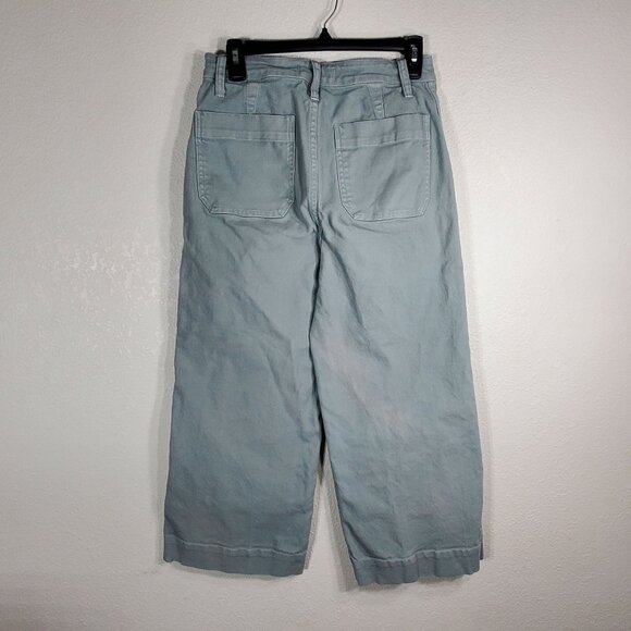 Madewell Emmett Wide-Leg Crop Pants Size 26 Light Blue Cotton/Elastane - Picture 11 of 13